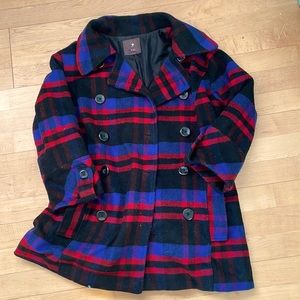 Plaid 3/4 sleeve jacket. Sz M